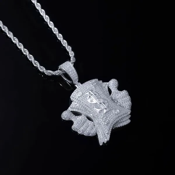 Unisex High Quality D VVS Moissanite Hang Hip Hop Pendant For Women Men's Real 925 Silver Iced Out Hip Hop Jewelry Gifts photo-2