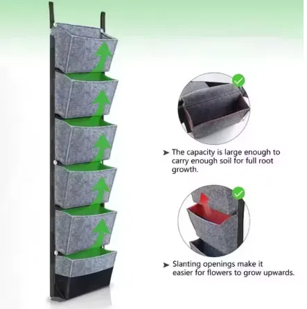 Space-saving Vertical Garden Planter Wall Hanging Multi-pocket Growing Bag for Herbs Strawberries and Flowers photo-4