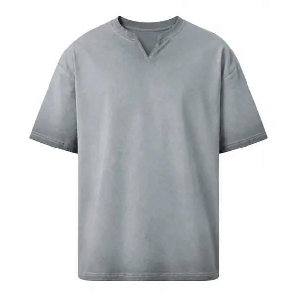 Men’s Washed Vintage V-Neck Short-Sleeve T-Shirt photo-2