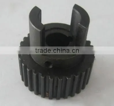 Gear coupling, parts of textile machine