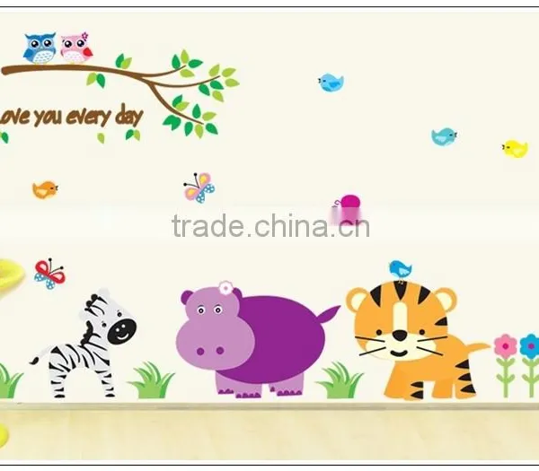 ALFOREVER the Owl With Other Animals Wall Sticker,owl Pvc Sticker photo-6