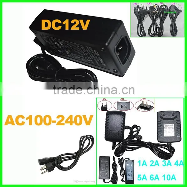 6A 72W Transformer Adapter Charge CCTV Camera + 1.2m Cable EU/AU/US/UK Plug 100% 12v dc Power Adapter For LED Strip Light photo-2