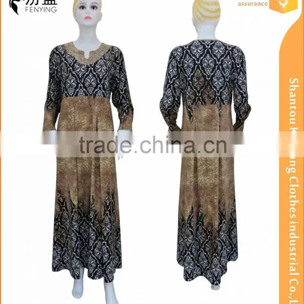 Milk Silk Newest Model Hot Sales Islamic Fashionable Max Dress Whit Fashional Print