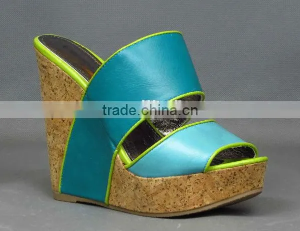 Candy Blue Women High Heel Wedge Heel Sandal Shoes Girl Thick Sole Wedge Heel Women Shoes Quality Choice