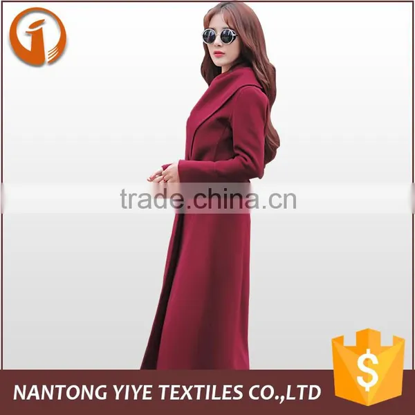 Factory Price 2016 Winter Red Woman/ladies Woolen Coat Long Wrap Overcoat photo-2