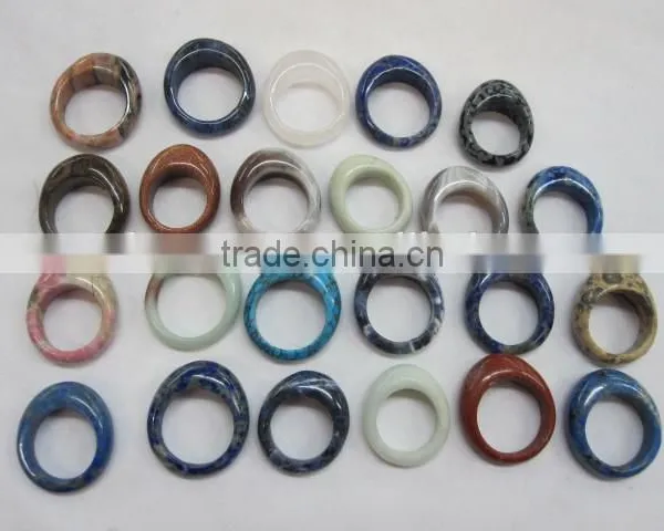 Mixed Different Fashion Style of Gemstones Rings Various Shape Gift Box photo-6