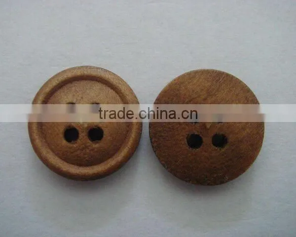 13mm Fashion Round Rim 4 Holes Natural Wooden Button