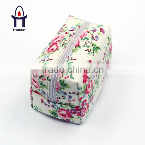 Coated Non-woven Fabrics With Flower Printing Cosmetic Bag, Waterproof Make up Bag photo-3