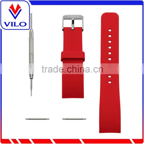 Red Smart Watch Bracelet Silicon Watch Band /Leather Strap Wristband For SAMSUNG GEAR S R750 photo-2