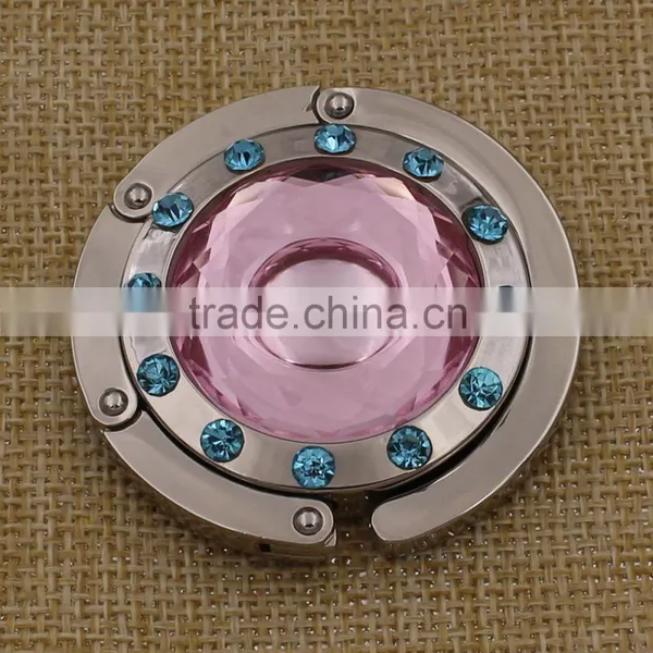 Supply Lady's Metal Purse Hanger/round Bag Holder/foldable Bag Hanger With Rhinestones photo-4
