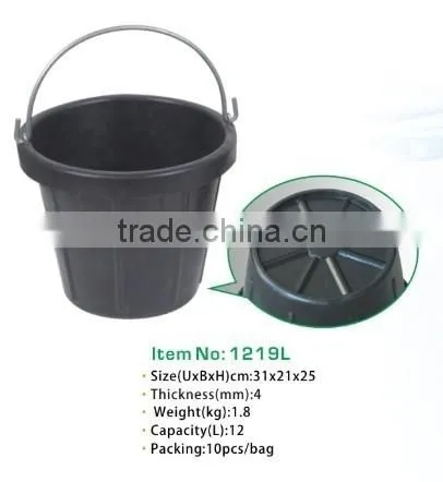 40L Recycled Rubber Buckets,construction Pails With 4 Handles,Rubber Basket photo-3