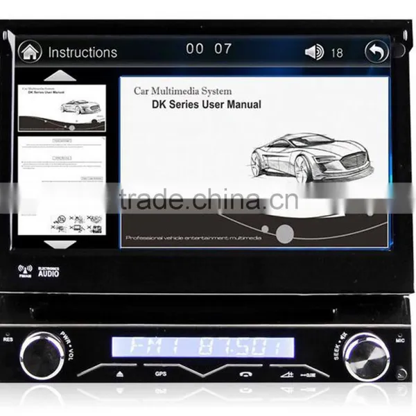 Winmark 7 Inch 1 Din Car Navi DVD Player Stereo With Motorized Retractable Monitor GPS Bluetooth Radio Mirror-Link Universal photo-3