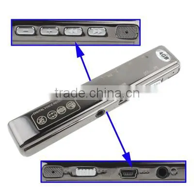 Support Password Locking Recording Monitor and Hearing Aid / Time Stamp / VOR Function 4GB Digital Voice Recorder photo-4