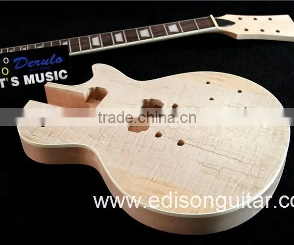 China Guitar Factory Mahogany Body Flamed Maple Top DIY Electric Guitar Kits MX-021 photo-5