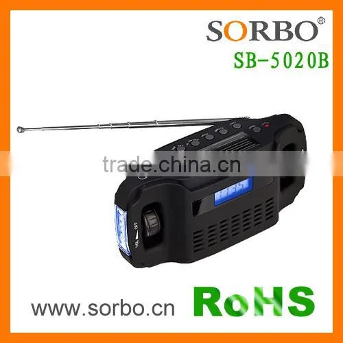 SORBO Energy Saving Solar Charge Radio With Hand Crank Portable Flashlight Radio photo-4