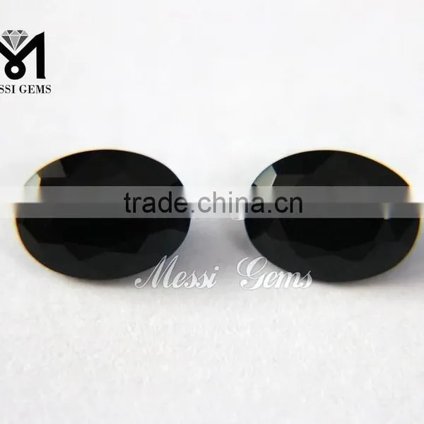 2015 Chinese Wholesale Oval Cut 6*8 mm Black Agate Stone photo-2