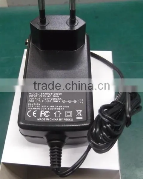 DC 24W 12V 2A Power Adapter Wall Mounted Power Supply photo-2
