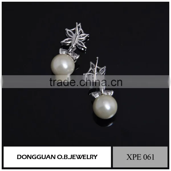Fashion Imitation Jewelry Silver Earring and Pearl Earrings Design Wholesale photo-3