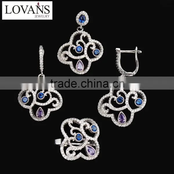 925 Silver Jewelry Set Party Decoration Enameled Silver Jewelry Designs TZ-0252 photo-5