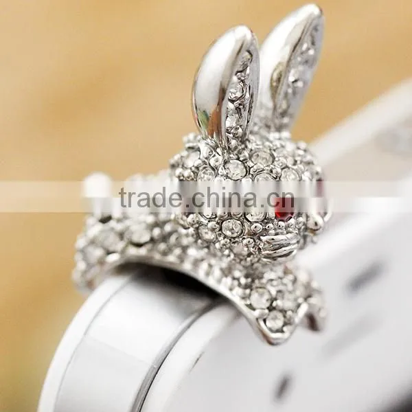 Rhinestone Dust Plug Luxurious Rabbit Earphone Dust,promotion Gift A48 photo-4