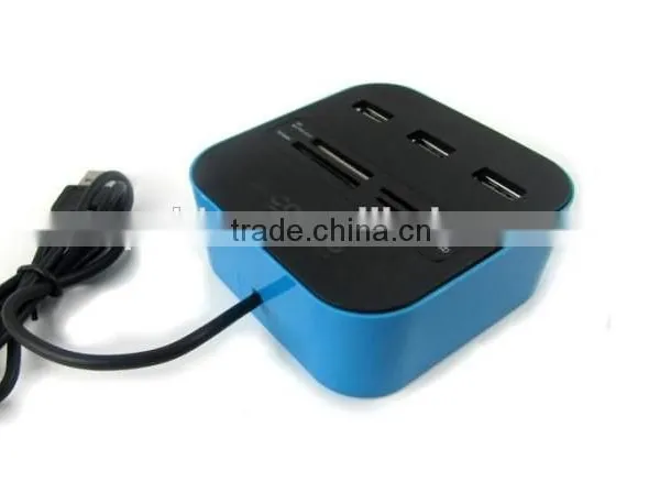 2016 Inovative Products Top Quality Logo Printed 3 Port USB Hub Card Reader, USB2.0 HUB With Cable photo-4