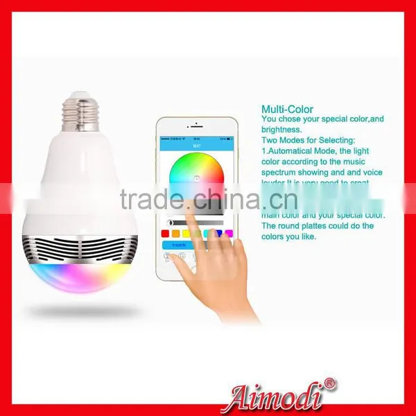 2015 New LED Bulb Type E27/B22 Smart Led Bulb Bluetooth Speaker photo-4
