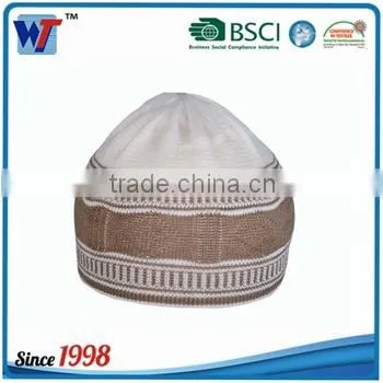 Men Islamic Prayer Knitted Winter Hats Wool Muslim Caps photo-5