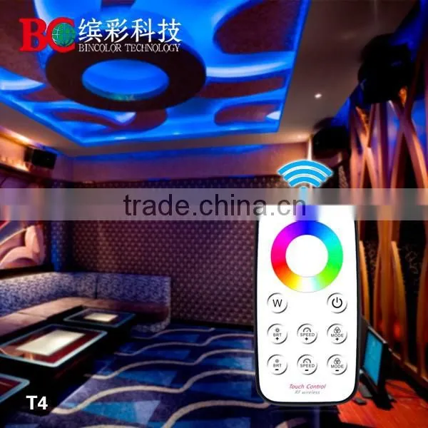 Контроллер LED RGBW Bincolor T4+R4 с радиочастотным сенсорным пультом дистанционного управления 12В - 24В