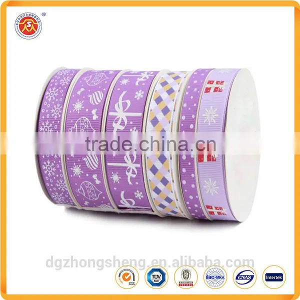2016 Custom High Quality Printed Grosgrain Ribbons Satin Ribbons for Holiday Decoration / Gift Packing photo-3