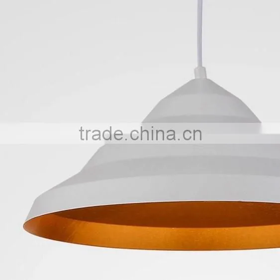 White Painting and Gold Lamp Shade Metal Hanging Pendant Lamp photo-6