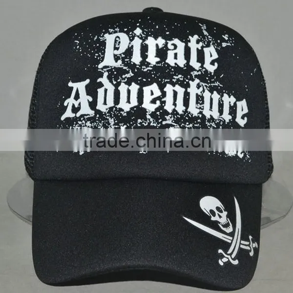 Guangzhou Hat Factory Professional Custom / 100% Polyester Fiber/black/white Printing Logo/sponge Trucker Hats