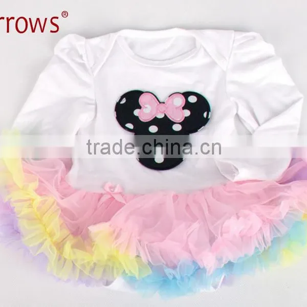 LTZ008-B 0-12 Month Girl Dress Blue Girl Dress Princess Long Sleeve Dress Wholesale Dance Dress photo-3