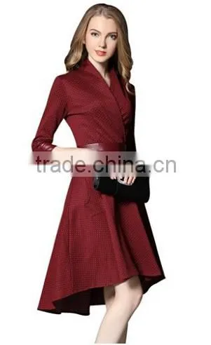 Women's Sexy V Neck Polka Dots Swing Cocktail Party Dress photo-2