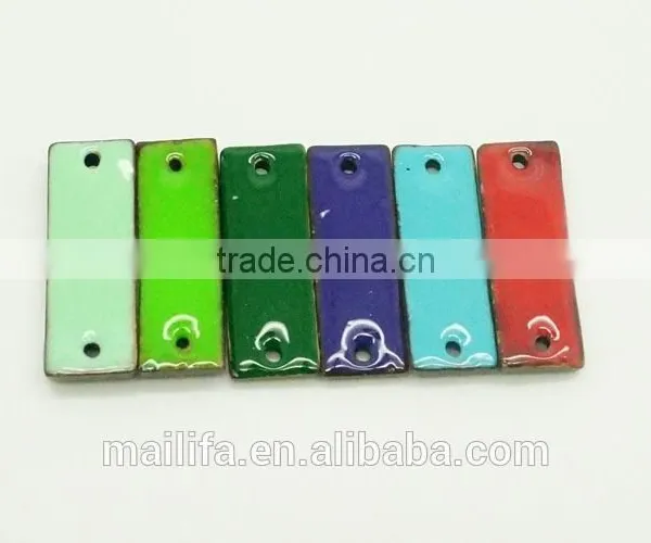 Fancy 2 Holes Square Oil Enameling Red, Blue, Purple, Green, Cyan Coconut Shell Button photo-3