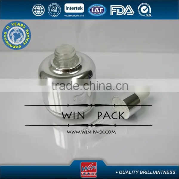 Blue Color Glass 30ml Dropper Bottle With Aluminum Surface and Blue Metal Cap and White Rubber photo-5