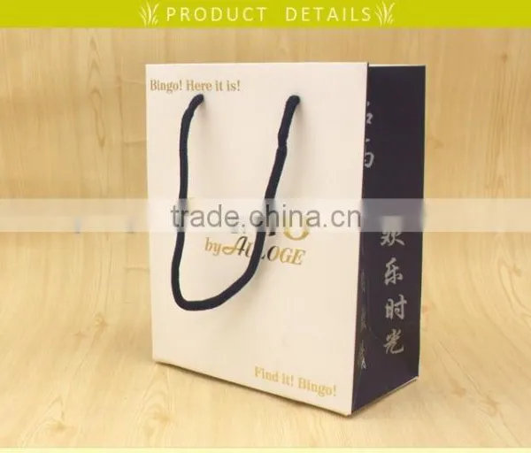 Gold Foil Shopping Bag With Cotton String for Fashion photo-2