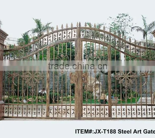 Customized Residential Wrought Iron/galvanized Powder Coated Steel/Iron Driveway Gates photo-4