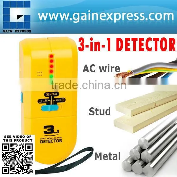 3-in-1 Detector Find Metal Wood Studs AC Voltage Live Wire Scanner Finder With Groove + Buzzer
