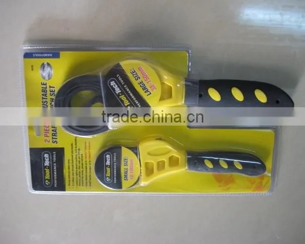 Best Selling Products Different Types of Spanner Hand Plastic Adjustable Strap Spanner Wrench With Rubber Handle
