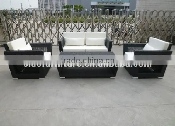 Outdoor Garden Plastic Wicker Sofa Durable Synthetic Rattan Furniture photo-4