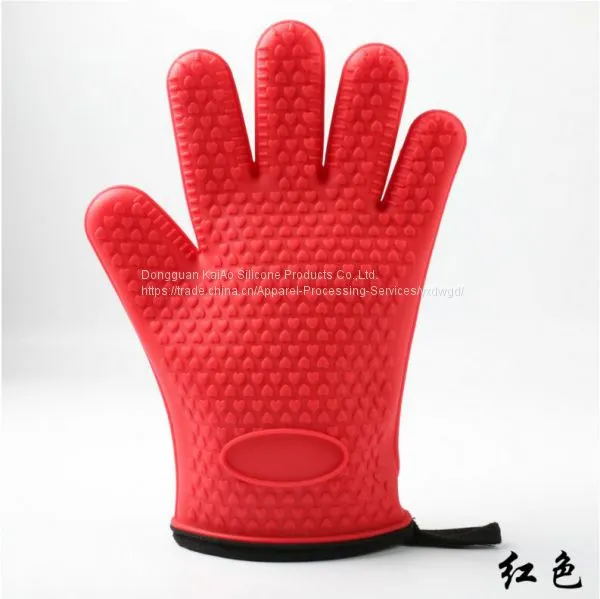Cotton Heat-resistance Grill Mitt Silicone Glove BBQ Tool photo-3