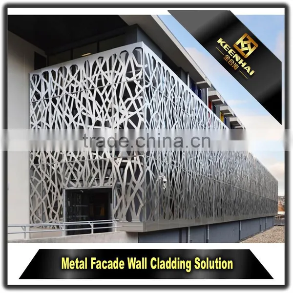 Engraved Curtain Wall Panel Laser Cutting Aluminium Perforated Facade Panel photo-4