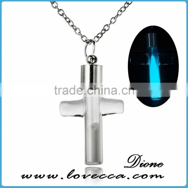 Latest Design Unique Copper Plated Jewelry Glow in the Dark Cross Necklaces photo-4