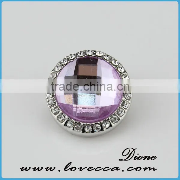 18mm Crystal Snap Button Charm