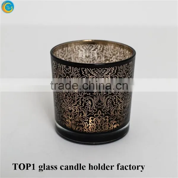 Candlestick Holders Antique Dark Purple Glass Decorative Candlestick Candle Holders photo-2