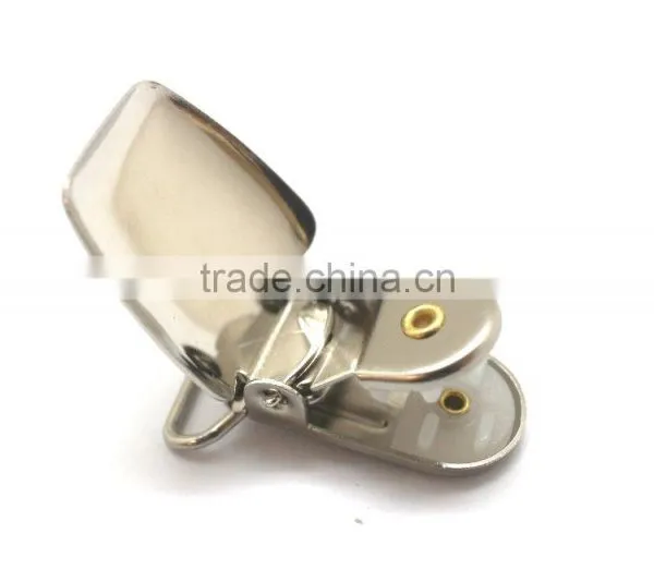 3/4" Wire Loop, High Quality Stamping Steel Metal Suspender Clip With Plastic Teeth Inside for Garment, Cloth Clip photo-3