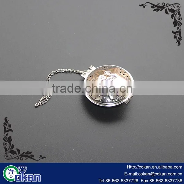 CK-TI0109 Stainless Steel Silver Smile Shape Tea Spice Strainer Ball Infuser Filter Herb Steeper High Quality Tea Infuser photo-2