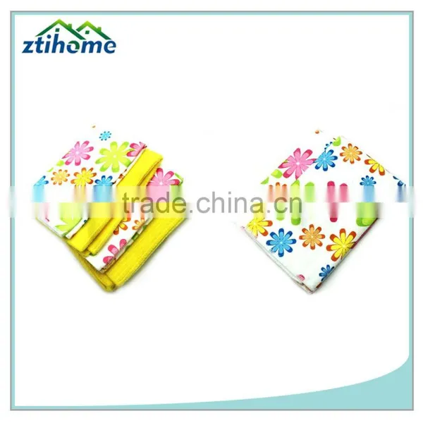 Custom Print Flower Microfiber Cloth for Easy Kithen Cleaning photo-3