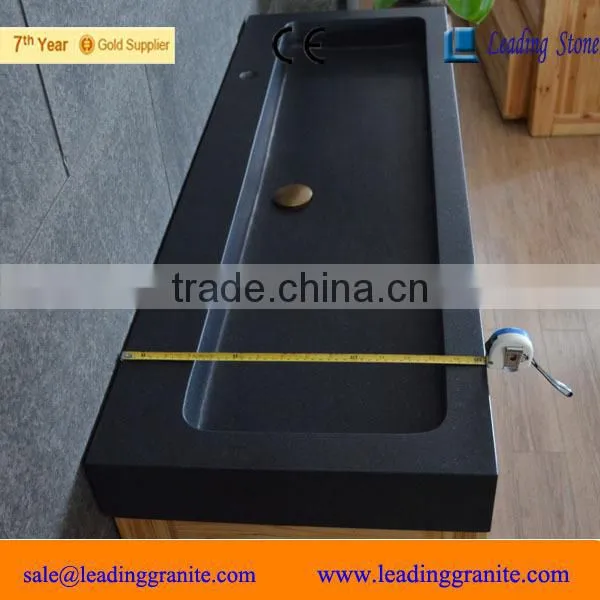 Black Honed Stone Vessel Sink