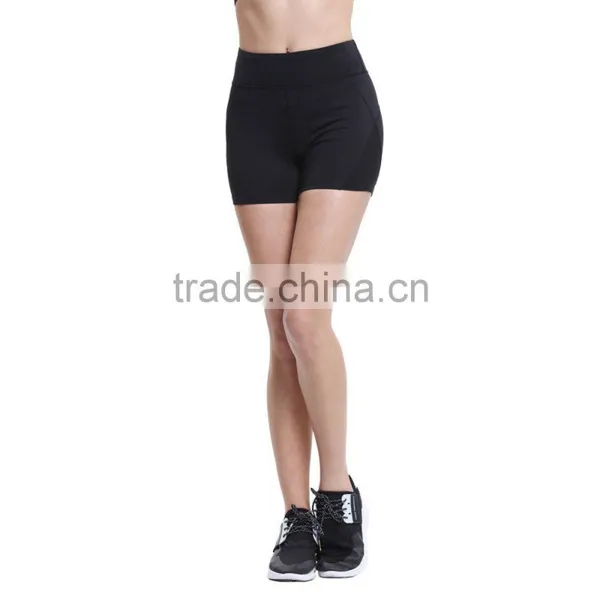 Pure Color Mesh-Paneled Women Sexy Workout Shorts, Yoga Short Pants photo-3